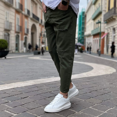 Jeans verde strappato 3.0 regular fit - FLAG STORE